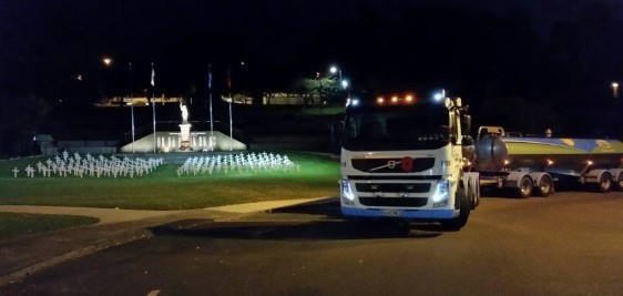 Fonterra Tanker with Anzac Poppy - Field of Remembrance - Whangarei